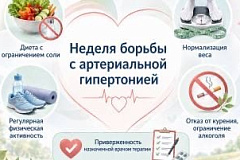 С 11 по 17 мая проходит Неделя борьбы с артериальной гипертонией и приверженности назначенной врачом терапии (в честь Всемирного дня борьбы с артериальной гипертонией 17 мая)