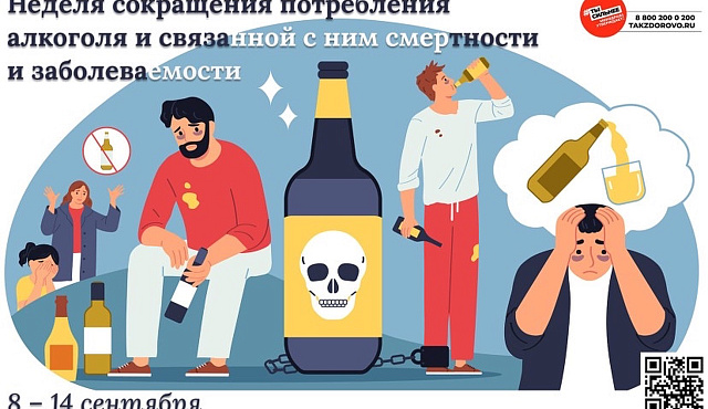 С 8 по 14 сентября проходит Неделя сокращения потребления алкоголя и связанной с ним смертности и заболеваемости (в честь Дня трезвости 11 сентября)